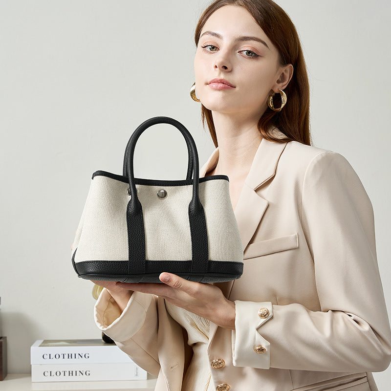 Leather crossbody women's bag hand-held mini garden bag