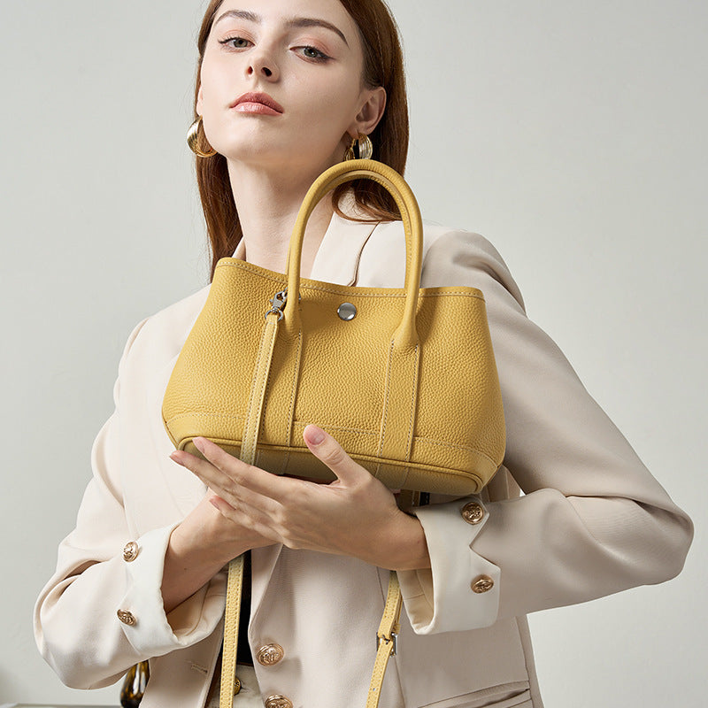 Leather crossbody women's bag hand-held mini garden bag