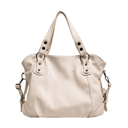 Large Capacity Soft Leather Tote Bag - Simple and Casual Shoulder/Crossbody Bag