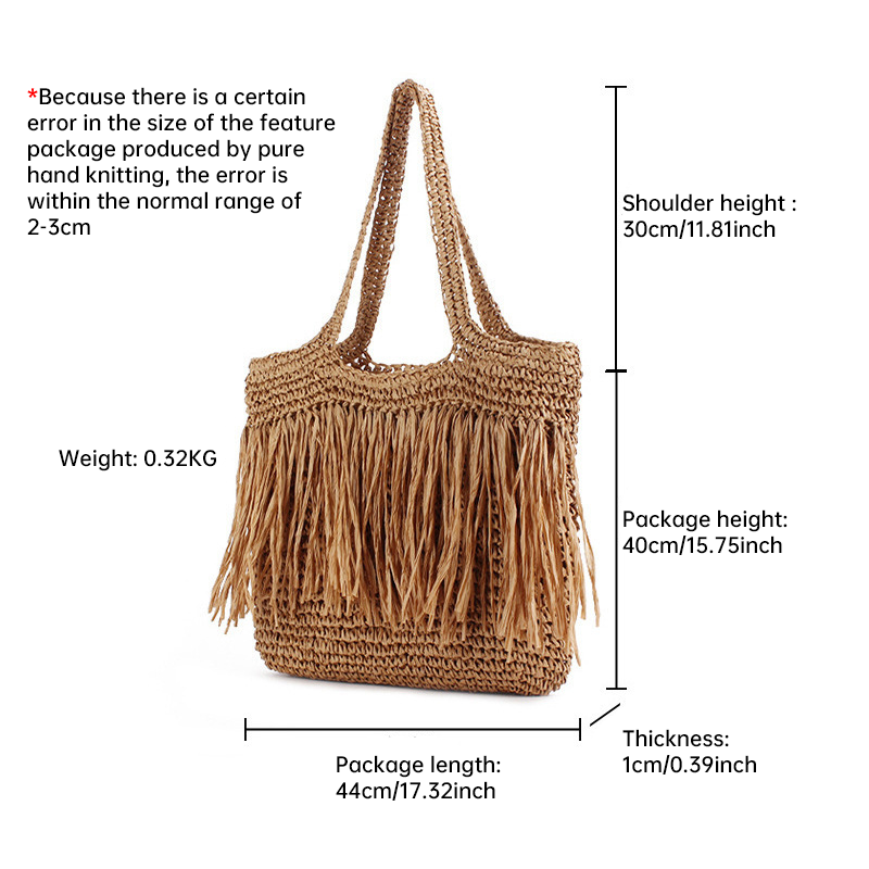 Beach Resort Chic: Handwoven Tassel Bag - Stylish, Spacious, and Versatile Crossbody Bag