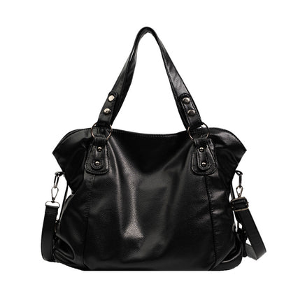 Large Capacity Soft Leather Tote Bag - Simple and Casual Shoulder/Crossbody Bag