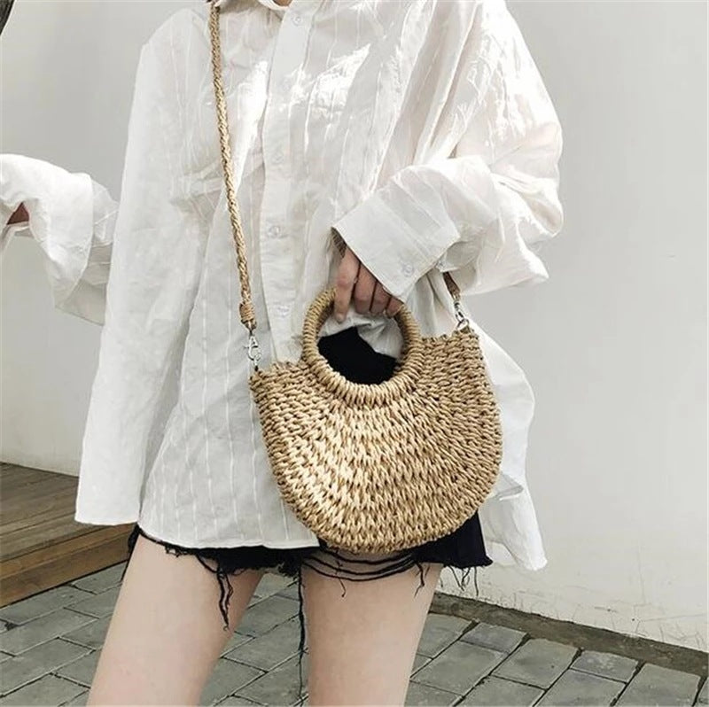 Grass woven bag women's bag ins versatile beach bag