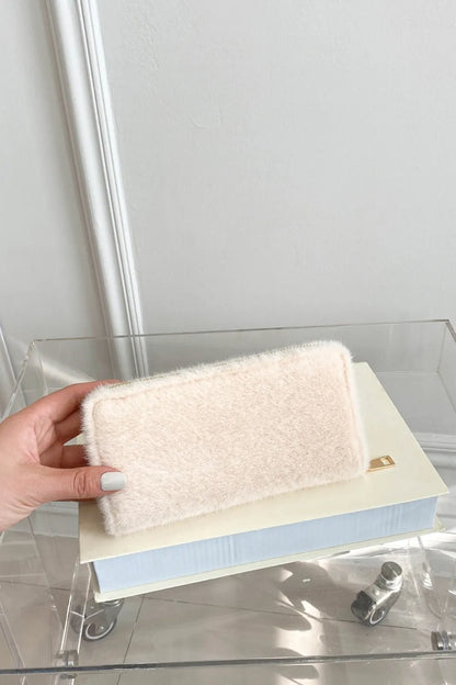 Solid Color Fluff Rectangle Wallet