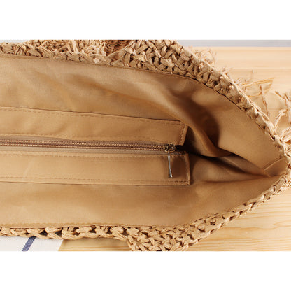 Beach Resort Chic: Handwoven Tassel Bag - Stylish, Spacious, and Versatile Crossbody Bag