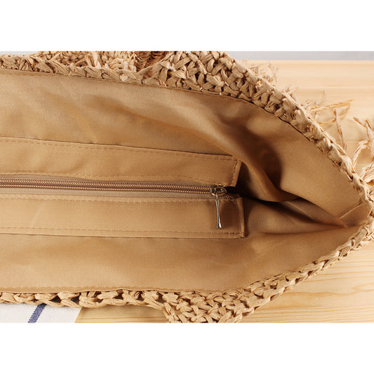 Beach Resort Chic: Handwoven Tassel Bag - Stylish, Spacious, and Versatile Crossbody Bag