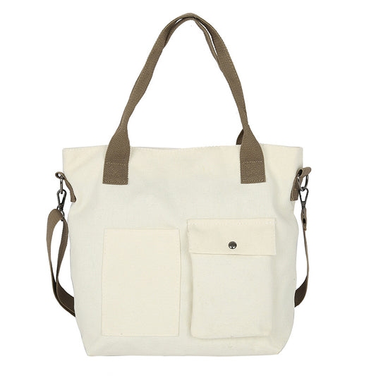 Women's Bag Cross Shoulder Canvas Bag Women's Single Shoulder Handheld Bag Japanese Simple Art